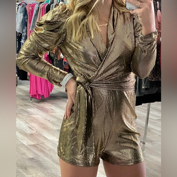 Calvin Tran Gold Romper Small - Picture 2 of 3